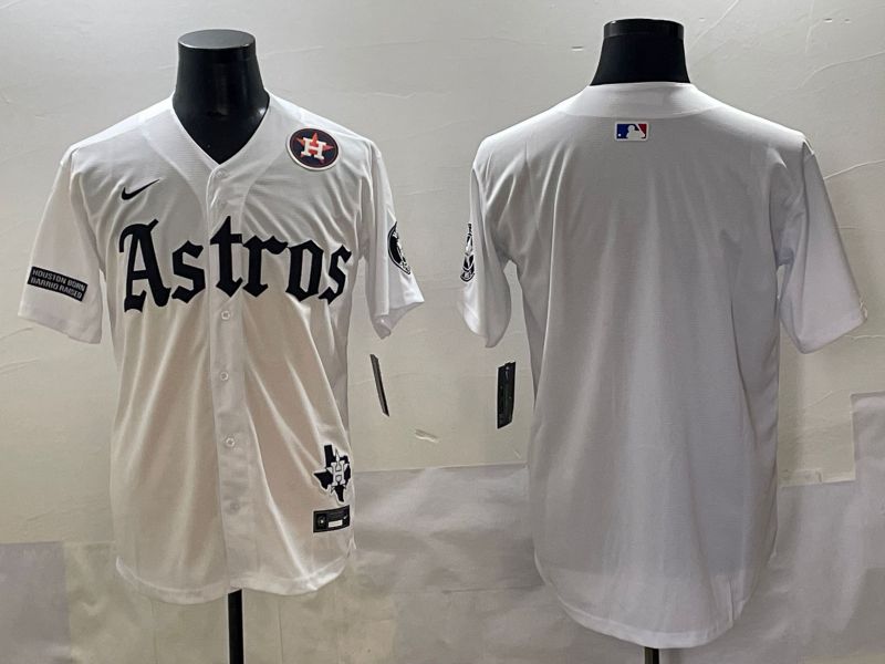 Men 2025 Houston Astros Blank White Five generations Joint Name Nike MLB Jersey style 5->houston astros->MLB Jersey